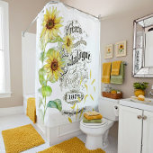 軽いヴィンテージひまわりシャワーカーテン シャワーカーテン