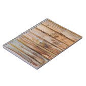 軽いヴィンテージ木製の板の背景床。穂里 ノートブック (左側)