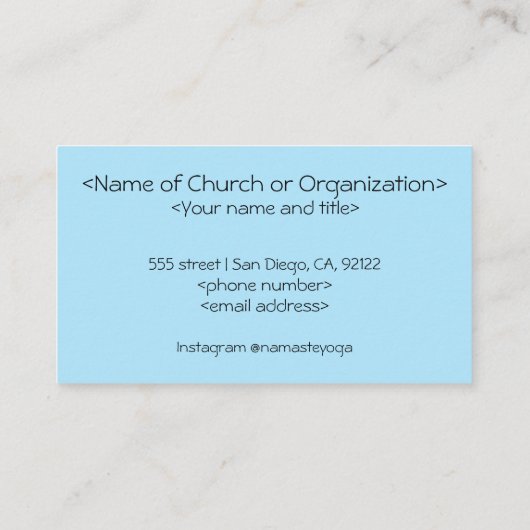 軽い一愛する宗教的なビジネスのカード 名刺 (裏面)