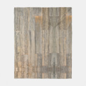 軽い動揺して木素朴の木目の板 フリースブランケット (正面)
