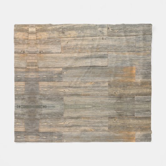 軽い動揺して木素朴の木目の板 フリースブランケット (正面(横))