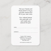 軽い参照します友人プログラムをありがとう 紹介カード (裏面)