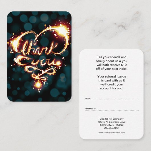 軽い参照します友人プログラムをありがとう 紹介カード (正面/裏面)