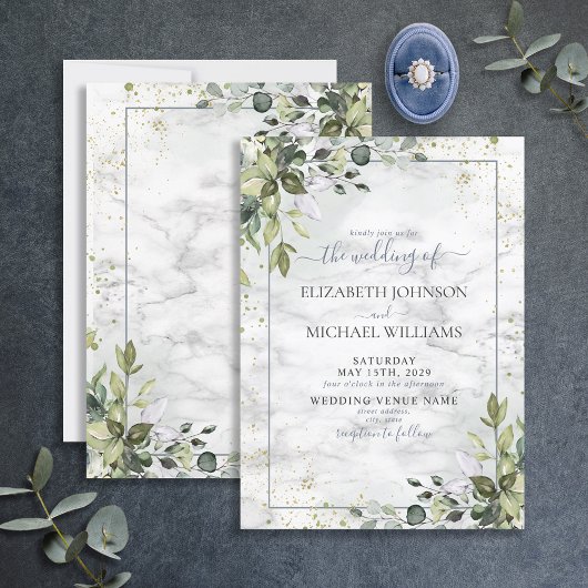 軽い埃っぽい青いユーカリ緑の多肉植物 招待状