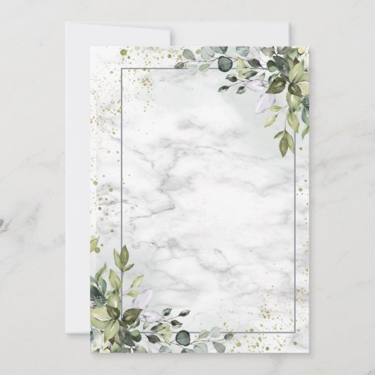 軽い埃っぽい青いユーカリ緑の多肉植物 招待状 (裏面)