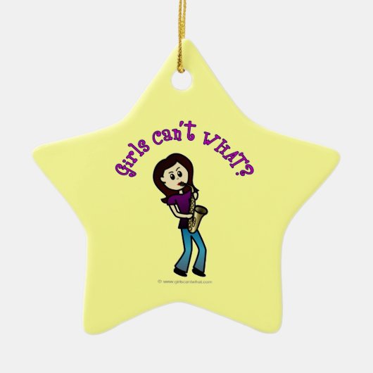 軽い女の子のサ遊クソフォン セラミックオーナメント (正面)