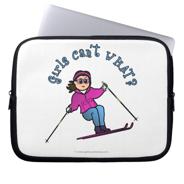 軽い女の子スノースキー ラップトップスリーブ (正面)