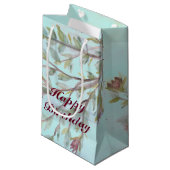 軽い抱き枕を有するブルゴーニュ水彩ティール（緑がかった色） スモールペーパーバッグ (正面アングル)