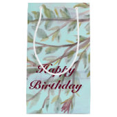 軽い抱き枕を有するブルゴーニュ水彩ティール（緑がかった色） スモールペーパーバッグ (正面)