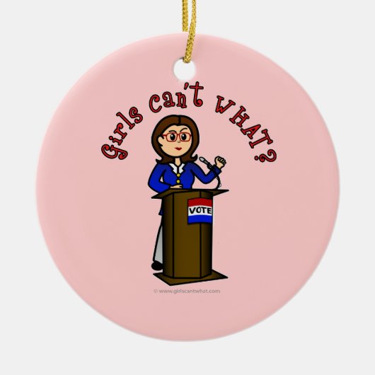 軽い政治家 セラミックオーナメント (正面)