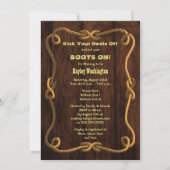 軽い民族のカウボーイの素朴なベビーシャワー 招待状 (裏面)