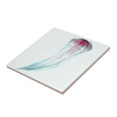 軽い水の青緑のピンクのくらげ タイル (側面)