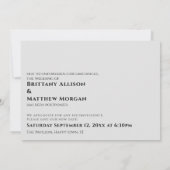 軽い灰色ときに私たちはあなたを延期したハグ結婚。 招待状 (裏面)