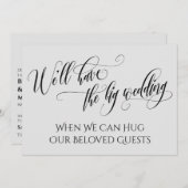 軽い灰色ときに私たちはあなたを延期したハグ結婚。 招待状 (正面/裏面)