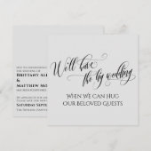 軽い灰色ときに私たちはあなたを延期したハグ結婚。 招待状 (正面/裏面)