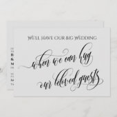 軽い灰色ときに私たちはあなたを延期したハグ結婚。 招待状 (正面/裏面)