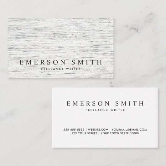 軽い灰色の木エレガント目のミニマリモダンズム 名刺 (正面/裏面)