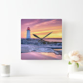 軽い看守|ペギーの入江 スクエア壁時計 (ホーム)