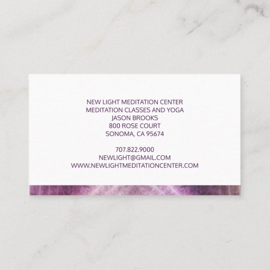 軽い瞑想とヨガに囲まれたシャーマン 名刺 (裏面)