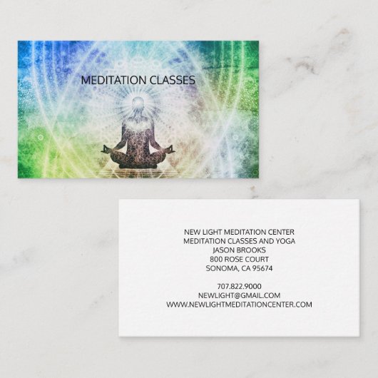 軽い瞑想とヨガに囲まれたシャーマン 名刺 (正面/裏面)