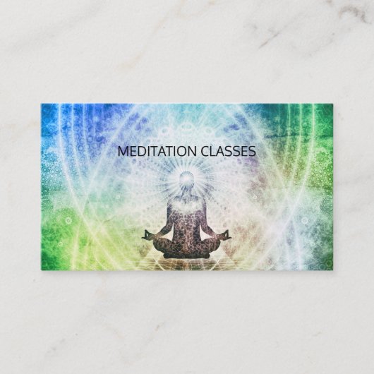 軽い瞑想とヨガに囲まれたシャーマン 名刺 (正面)