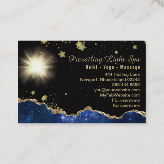 *～*軽い紫色のエネルギーボール金ゴールド 名刺 (裏面)