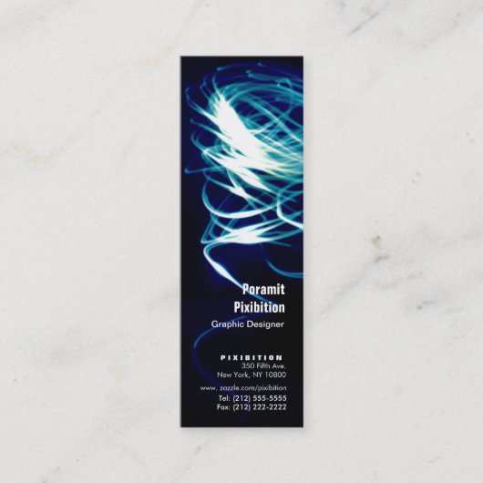 軽い絵画の青い名刺 スキニー名刺 (正面)