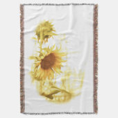 軽い綿の投球のヒマワリ スローブランケット (正面縦)