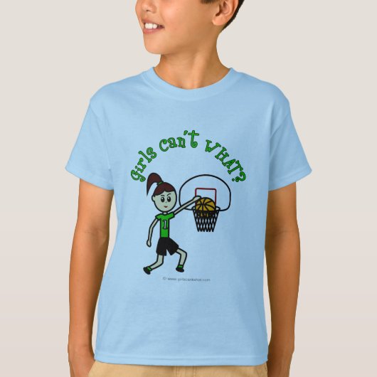 軽い緑の女子バスケットボール Tシャツ (正面)