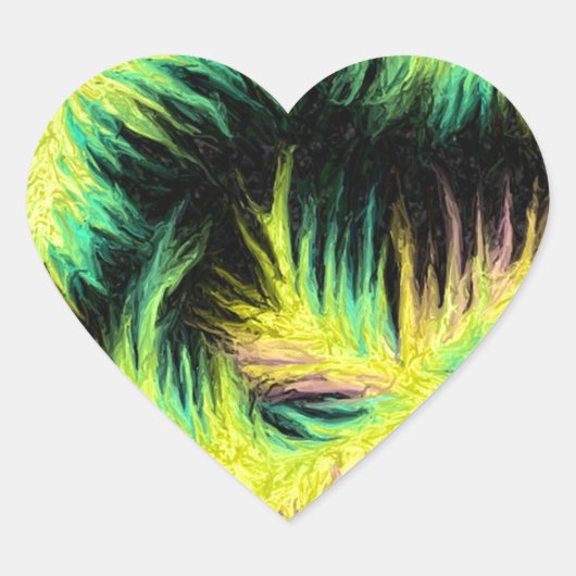 軽い羽のデザイン ハートシール (正面)