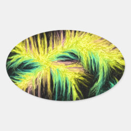 軽い羽のデザイン 楕円形シール