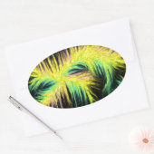 軽い羽のデザイン 楕円形シール (封筒)