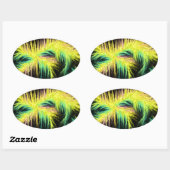 軽い羽のデザイン 楕円形シール (シート)