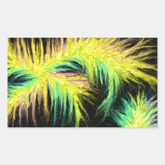 軽い羽のデザイン 長方形シール (正面)