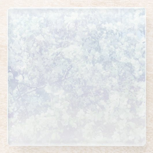 軽い花パターン背景のテンプレート ガラスコースター (正面)