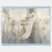 軽い芸術のフリースブランケットの白いライオン反射 フリースブランケット (正面(横))