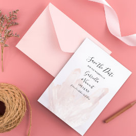 軽い赤面ピンクの結晶の結婚式の日付を保存 セーブザデート