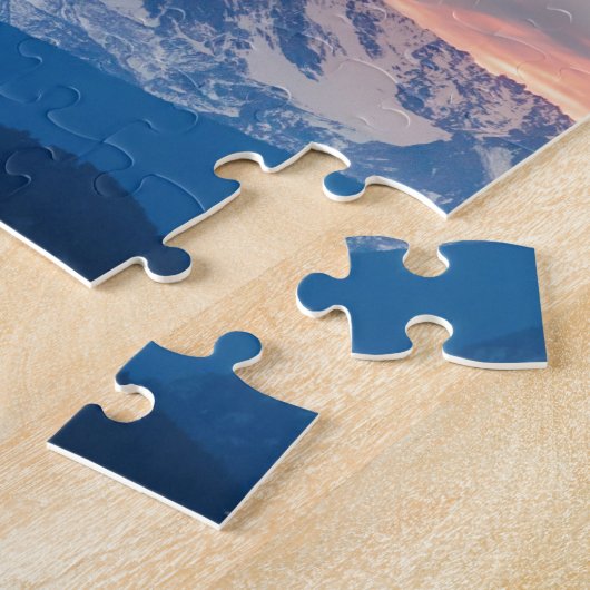 軽い部分のコロラド州のロッキー山脈の日没の波 ジグソーパズル (側面)