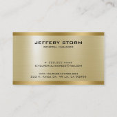 軽い金ゴールドメタリックテクスチャステンレス鋼の外観 名刺 (裏面)
