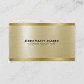 軽い金ゴールドメタリックテクスチャステンレス鋼の外観 名刺 (正面)