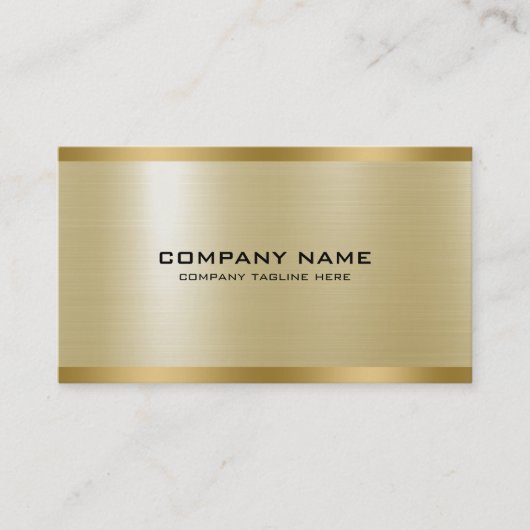 軽い金ゴールドメタリックテクスチャステンレス鋼の外観 名刺 (正面)