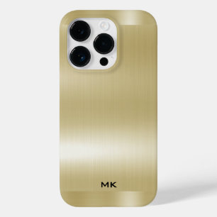 軽い金ゴールドメタリックテクスチャステンレス鋼の外観 Case-Mate iPhone 14 PROケース
