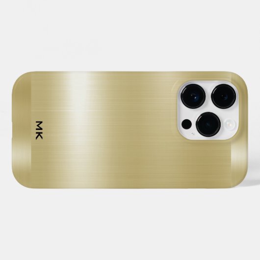 軽い金ゴールドメタリックテクスチャステンレス鋼の外観 Case-Mate iPhoneケース (裏面 (横))