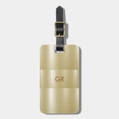 軽い金ゴールドメタリックテクスチャ |タンタイポグラフィ ラゲッジタグ (正面縦)