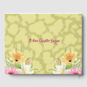 軽い金ゴールドワイルドフラワーアフリカンアメリカン・カップル ゲストブック (裏面)