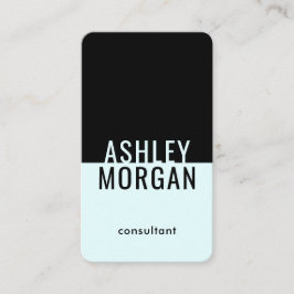 軽い青緑の黒のモダンでミニマルな垂直 名刺
