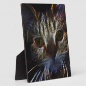 軽い顔で作られた猫アート – ゴシック フォトプラーク (側面)