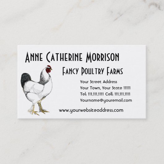 軽いBrahmaのオンドリのヴィンテージの国のクラシック 名刺 (正面)