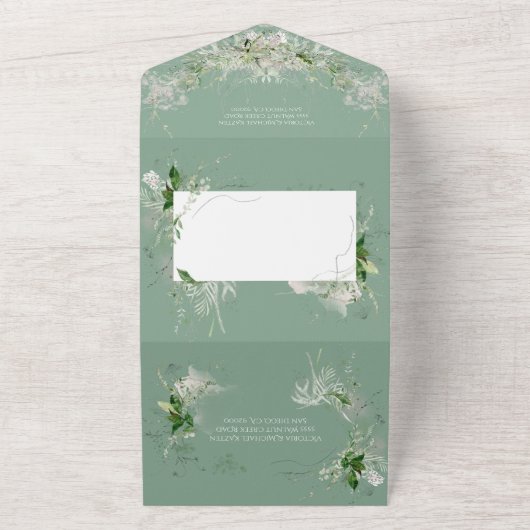 軽くてエレガント風通しの悪いフローラ結婚ズ オールインワン招待状 (外側)