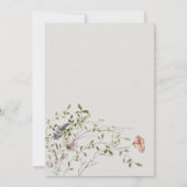 軽くて風通しの良いワイルドフラワー結婚の水色 招待状 (裏面)